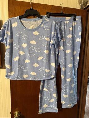 SO Junior Blue Cloud Print Pajama Set - Soft Cotton Sleepwear